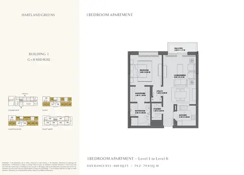 Hartland Greens: Plan 1 BEDROOM, 860 sq ft
