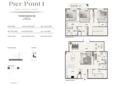 Emaar Pier Point Mina Rashid: Floor plan Type A2 - Ground Level, 2,650 sq ft