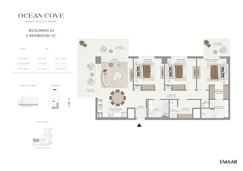 Emaar Ocean Cove Mina Rashid: फ़्लोर प्लान Unit 103 - 1C, 1,853 sq ft