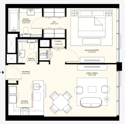 Naya Phase 3: Floor plan Type 4, 715 sq ft