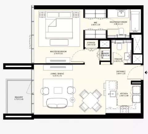 Naya Phase 3: Floor plan Type 9, 760 sq ft