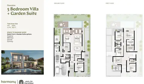 Harmony Villas: 5 Bedroom Villa, Garden Suite, Size 4416.00 sq ft, 4,416 sq ft 户型图