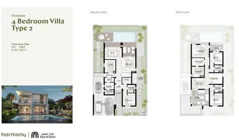 Harmony Villas: 4 Bedroom Villa, Type 2, Size 3740.00 sq ft, 3,740 sq ft 户型图