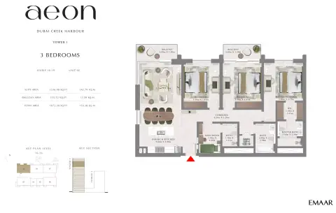 Aeon: Floor plan T1 _ Type B, 1,672 sq ft