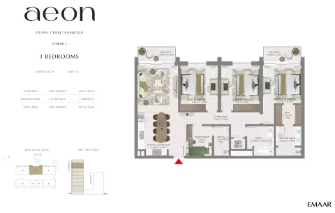 Aeon: Floor plan T1 _ Type A, 1,693 sq ft