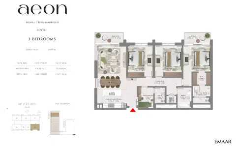 Aeon: Floor plan T1 _ Type D, 1,665 sq ft