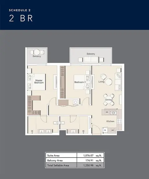 Ellington Belgravia 3: Floor plan 2 Bed-1250.98, 1,251 sq ft