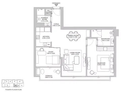 Beach Residences Dubai Islands: Floor plan Type 3