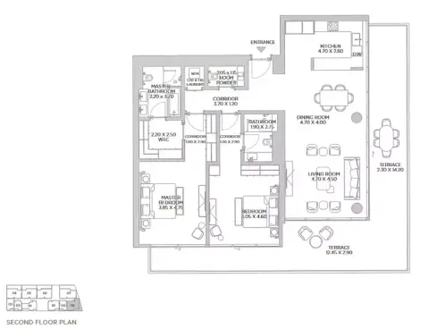 Beach Residences Dubai Islands: Floor plan Type 1