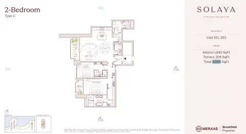 Solaya 4 and 6: Type C, 2,050 sq ft 户型图
