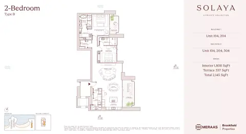Solaya 4 and 6: Type B, 2,145 sq ft 户型图