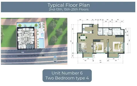 Altai Tower at JVT: Floor plan Unit 6, Type 4