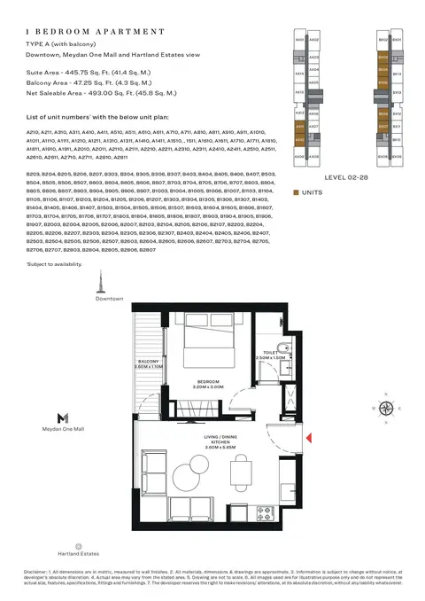 Sobha Creek Vistas: Floor plan TYPE A, 493 sq ft
