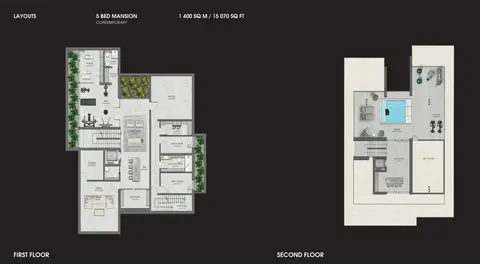 Bentley Mira Villas: Floor plan 5 Bedroom Mansion, Contemporary, 15,070 sq ft