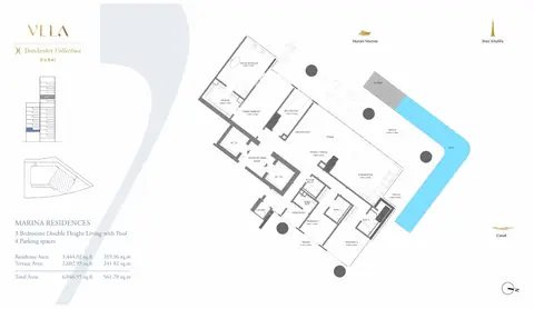 Vela: Floor plan 3 Bedroom, 6,047 sq ft