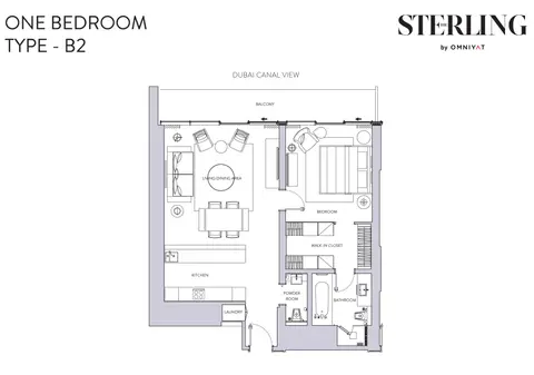 Sterling Tower: Floor plan 1BR-Type-B2