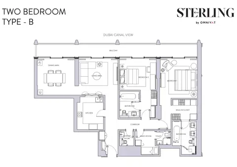Sterling Tower: Floor plan 2BR-Type-B