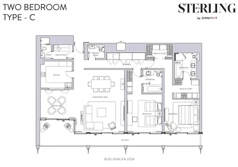Sterling Tower: Floor plan 2BR-Type-C