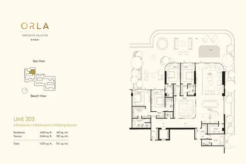 أورلا دورتشستر كوليكشن: مخطط الطابق Unit 203, 7,675 sq ft