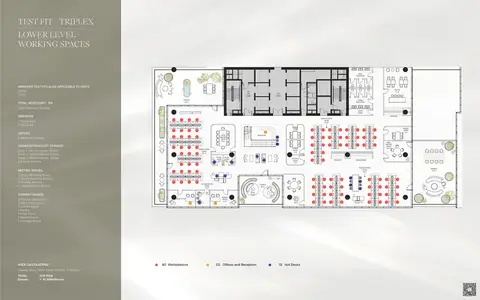 Enara: Plattegrond Lower Level - Working Spaces, 1,015 sq ft