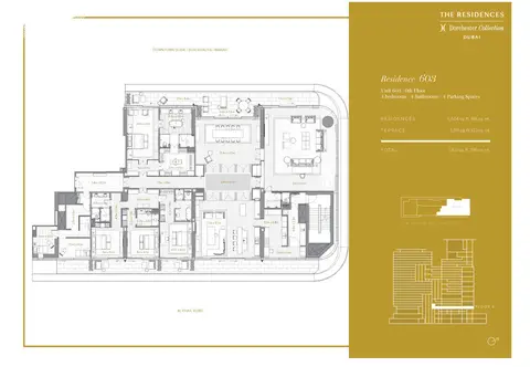 Dorchester Collection: फ़्लोर प्लान Residence-603,6th-Floor,4-Bedrooms,Size-7922-sq.ft, 7,922 sq ft