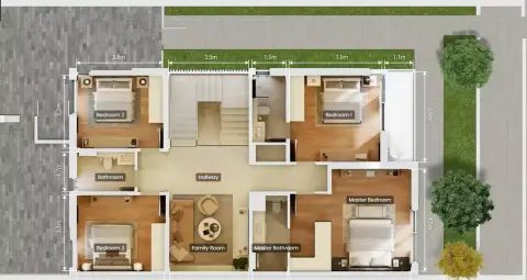 Theon at Athlon: Type 1, 3,114 sq ft 户型图