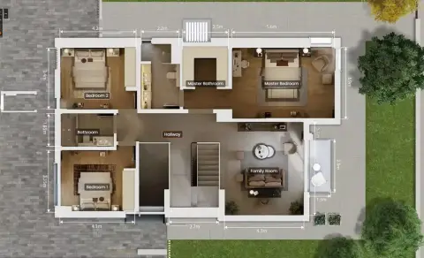 Theon at Athlon: Type 1, 3,350 sq ft 户型图