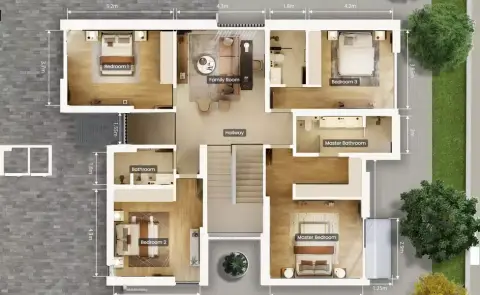 Theon at Athlon: Type 1, 4,452 sq ft 户型图
