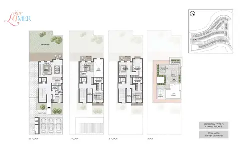 Sur La Mer: Планировка 3 Bedroom Type F, Size 3859 sq.ft, 3,859 sq ft