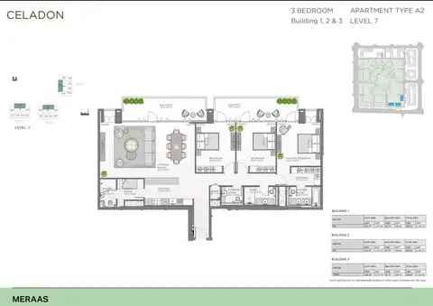 Celadon Central Park: Планировка Type A2, Building 1, 2 & 3, Level 67, 2,142 sq ft