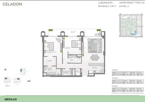 Celadon Central Park: Планировка Type A4, Building 1, 2 & 3, Level 2, 1,364 sq ft