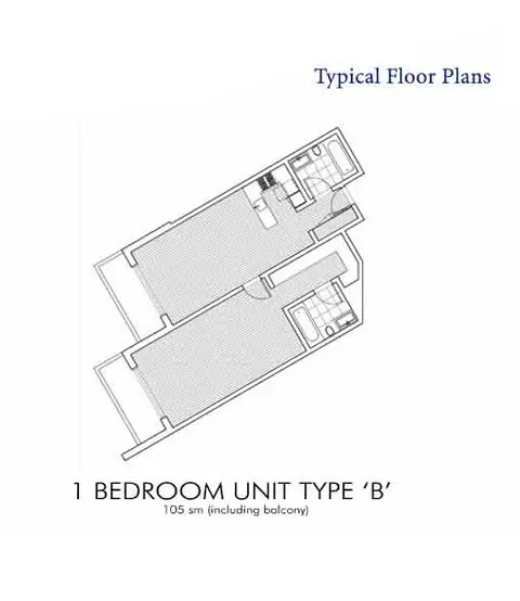 The Crescent: TYPE B, 105 sq ft 户型图