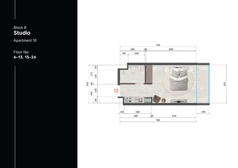 Guzel Towers at JVT: Plattegrond Apartment 10