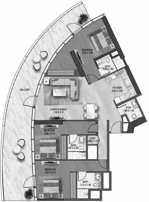 Altitude: Floor plan Type B, 2,014 sq ft