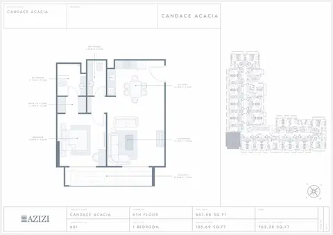 Candace Acacia: Floor plan Unit 601, 763 sq ft