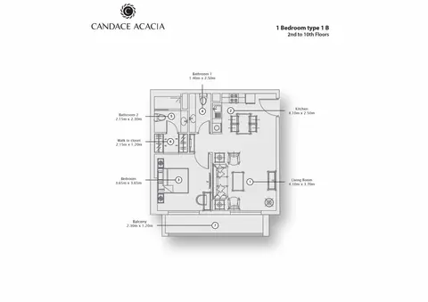 Candace Acacia: Floor plan Type 1B