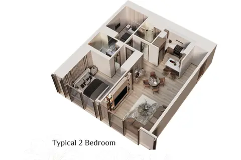 Me Do Re Tower 2 at JLT: Plattegrond 2 Bedroom