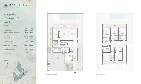 Bay Villas Dubai Islands: Floor plan Type F, 6,400 sq ft