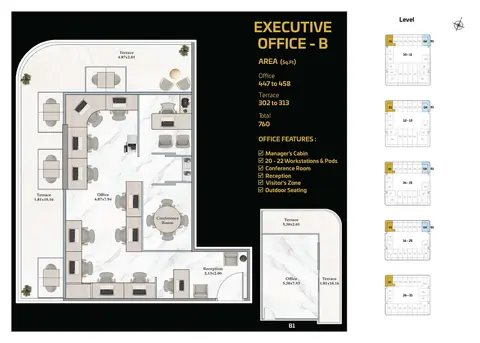Shahrukhz Residences: Floor plan Level 10-31 (Type B), 760 sq ft