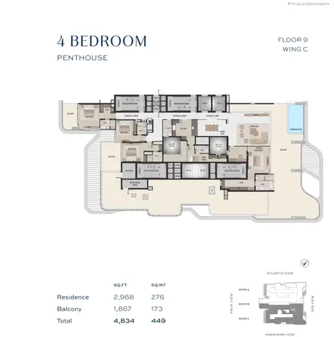 Vitalia Palm Jumeirah Residences: Plan TYPE 02, 4,834 sq ft