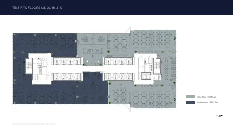 كابيتال ون في موتور سيتي: مخطط الطابق FLOOR 08, 09, 18 & 19, 8,923 sq ft