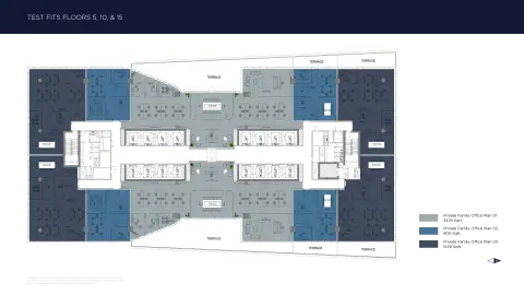 كابيتال ون في موتور سيتي: مخطط الطابق FLOOR 5, 10 & 15, 3,478 sq ft