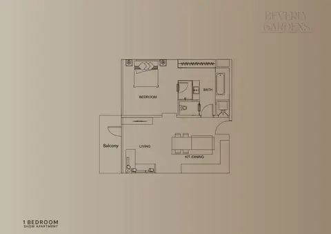 Beverly Gardens: फ़्लोर प्लान 1 Bed Show Apartment