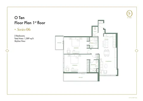 O Ten: फ़्लोर प्लान 1st Floor, Series 06, Skyline View, 1,389 sq ft