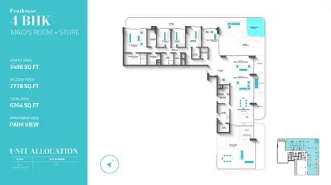 Reef 997 Residences at Dubai Islands: फ़्लोर प्लान Unit 801, 6,264 sq ft