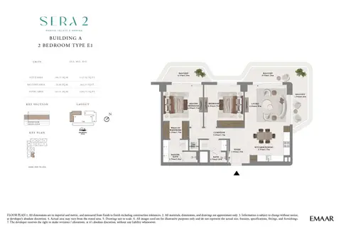 SERA 2 at Rashid Yachts and Marina: Floor plan 2nd To 4th Floor (Type E1), 1,390 sq ft