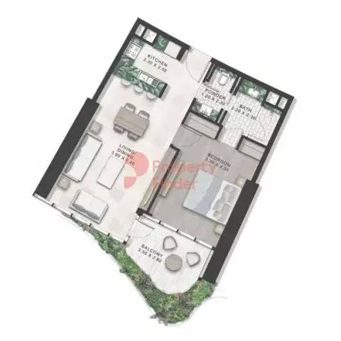 Safa One: Floor plan Tower - B | Type - A Levels: 06-21 & 23-38
