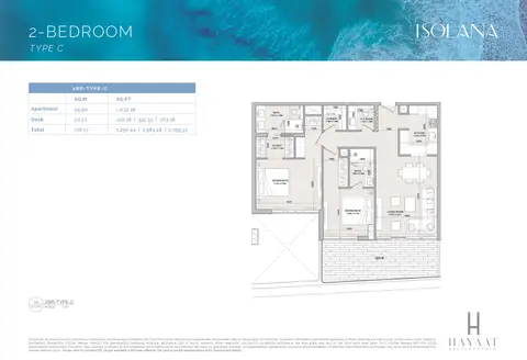 إيزولانا ريزيدنسز جزر دبي: مخطط الطابق Type C, 1,795 sq ft
