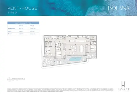 إيزولانا ريزيدنسز جزر دبي: مخطط الطابق Type D, 2,247 sq ft
