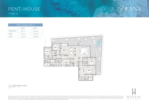 إيزولانا ريزيدنسز جزر دبي: مخطط الطابق Type A, 4,206 sq ft